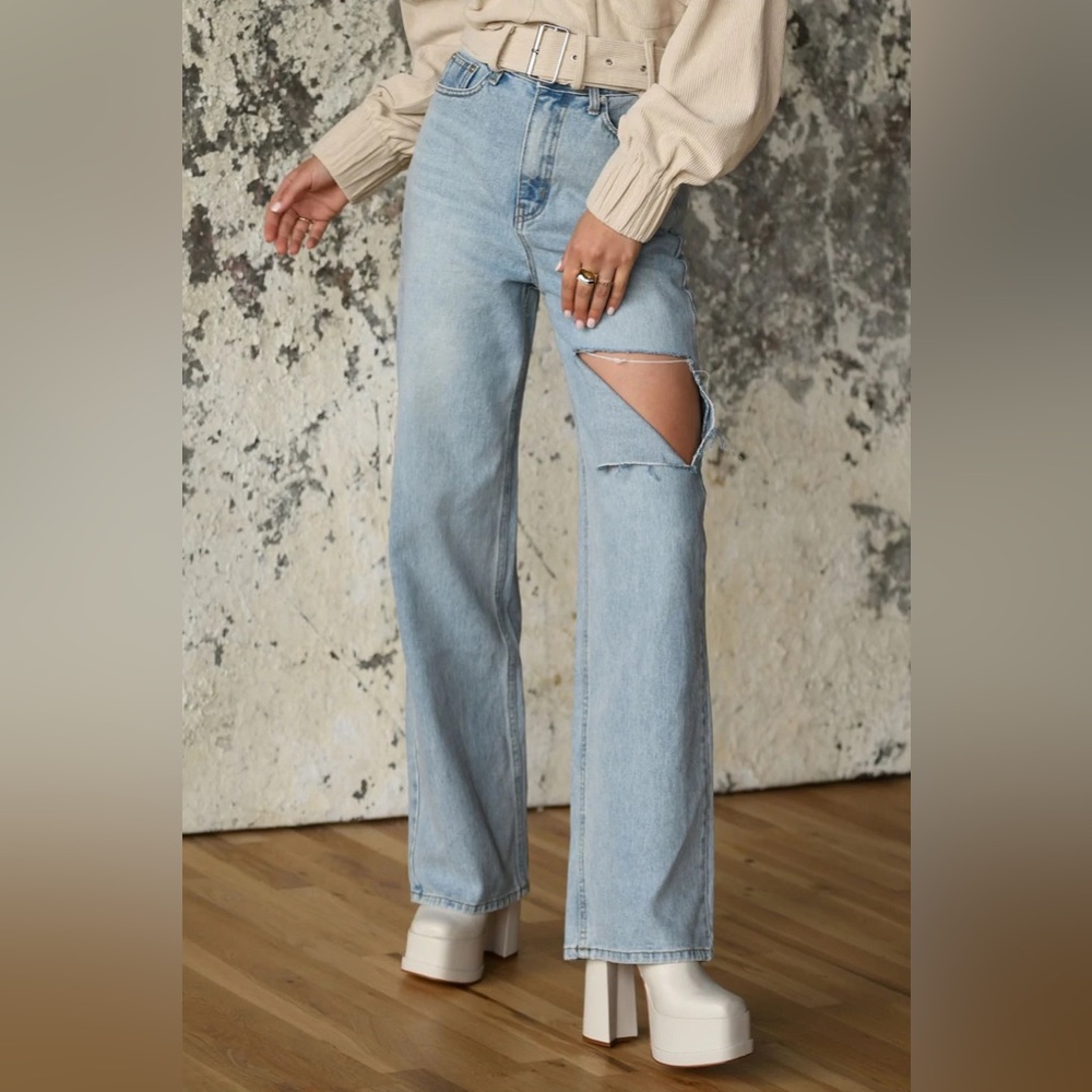 12th Tribe Brooklyn slash denim jeans